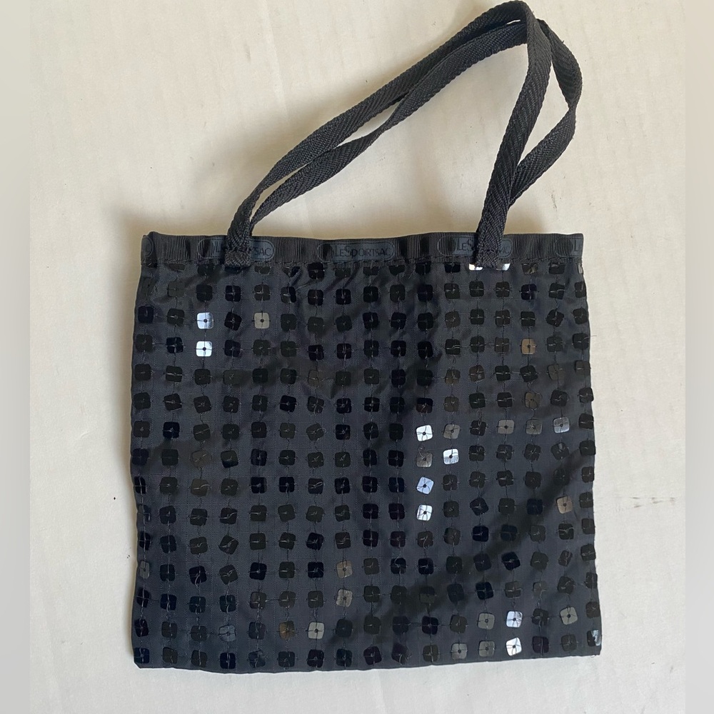 LeSportsac Black Sequin Mini Tote Bag – Excellent Condition